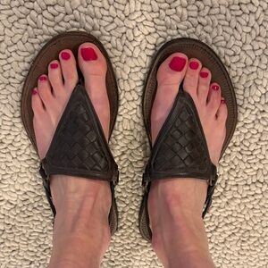 Bottega Veneta Dark Brown Leather Sandals size 36